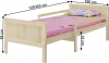 Dětská postel EUNIKA s nastavitelnou délkou, přírodní