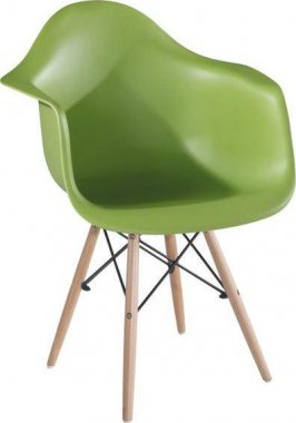Židle-křeslo, zelená + buk, DAMEN