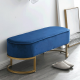Designová lavice, modrá Velvet látka/gold chrom-zlatý, MIRILA NEW