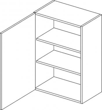 Horní kuchyňská skříňka PALMYRA W60 levá, 1-dveřová, šedá