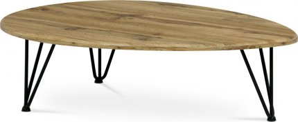 Oválný konferenční stolek AF-3013 OAK, divoký dub/černý kov 