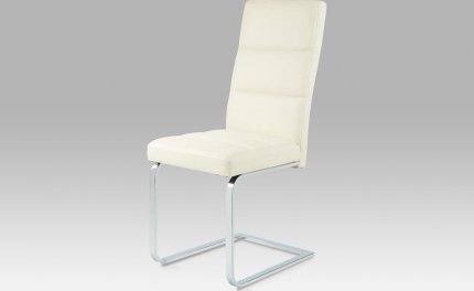 Jídelní židle B931N CRM1 koženka krémová / chrom 