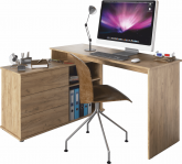 Rohový psací PC stůl TERINO univerzální, dub artisan