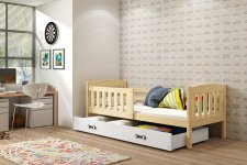 Dětská postel Kuba 90x200 s úložným prostorem, borovice