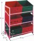 Víceúčelový regál COLOR 96 s úložnými boxy z látky, růžový rám / barevné boxy