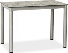 Jídelní stůl DAMAR 80x60, kov/sklo, šedý