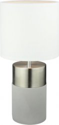 Stolní lampa, světlešedá / bílá, QENNY TYP 19