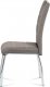 Jídelní židle HC-486 COF2, hnědá látka, bílé prošití, kov chrom
