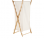 Koš na prádlo, lakovaný bambus/bílá, AVELINO