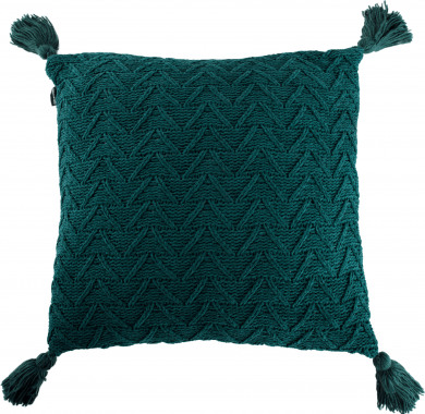TEMPO-KONDELA USALE, pletený polštář, tmavozelená, 45x45