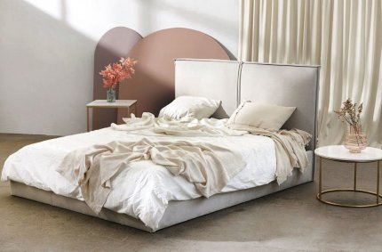 Čalouněná postel BOULT 160x200 cm s úložným prostorem, dřevěný rošt látka Castel 80