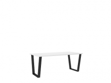 CELINE NEW - Jídelní stůl š. 185 x 75 x 90, lamino Bílá/ černý kov (CEZAR=2BALÍKY) "LP" (K150)NOVINKA