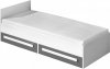 Dětská postel GULLIWER 11, 90x200 s úložným prostorem, bílá/šedá lesk