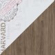 Nádstavec na PC stůl HARVARD dub hickory/bílá/potisk