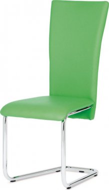 Jídelní židle DCL-173 GRN, chrom / zelená koženka