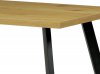Jídelní stůl 140x85x75 cm, deska melamin, 3D dekor divoký dub, kovové nohy, černý mat HT-740 OAK