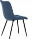 Židle jídelní, modrá látka, černé kovové nohy DCL-193 BLUE2