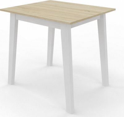 Jídelní stůl CARLOS 80x80, bílá/dub sonoma