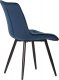 Jídelní židle, potah v modrém sametu, kovové podnoží v černé práškové barvě CT-384 BLUE4