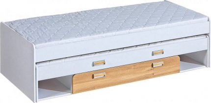Dětská postel LIMO L16  s úložným prostorem a přistýlkou, bílá/dub nash