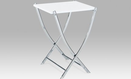 Sklápěcí stolek 84200-03 WT, bílá / chrom 