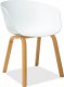 Designová plastová jídelní židle EGO bílá/dub