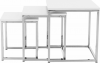 Konferenční stolek MAGNO TYP 3, set 3 kusů, bílá matná/chrom