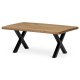 Stůl konferenční 110x70 cm, masiv dub, rovná hrana, kovová noha "X" 5x5 cm KS-F110X DUB