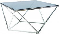 TRENDYSILVER A konferenční stolek sklo kouřové/ podstava STŘÍBRNÁ  (SILVERASC=1BALÍK) (S)(K150-E) NOVINKA