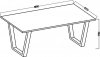 Jídelní stůl KAISARA 185x67 cm, černá/bílá