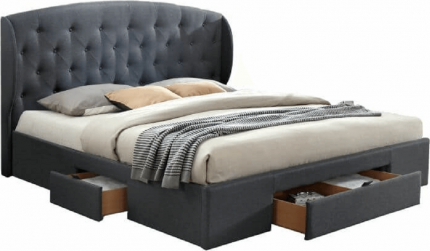 Čalouněná postel OLINA NEW 180x200, s úložným prostorem, šedá