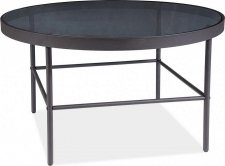 Kulatý konferenční stolek VANESSA černá/kouřové sklo