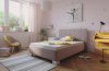 Čalouněná postel KELLY 140x200 s úložným prostorem, starorůžová