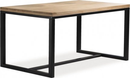 Jídelní stůl LORAS A 120x80, dub masiv/černý kov