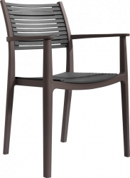 Stohovatelná židle, hnědá/šedá, HERTA