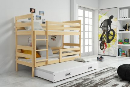 Patrová postel Norbert s přistýlkou, borovice/bílá