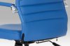 Kancelářská židle KA-Z615 BLUE, koženka modrá, chrom, houpací mechanismus 