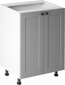 Spodní kuchyňská skříňka LAYLA D60, 2-dveřová, šedá mat/bílá