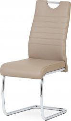 Pohupovací jídelní židle DCL-418 CAP, ekokůže cappuccino/chrom