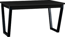 IKONA 2 - jídelní stůl rozkládací (IKON 2)  lamino černá/ noha kov černá - kolekce "DRE" (K150-E)
