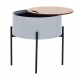 Kulatý odkládací stolek MOSAI, šedá/ přírodní/ černý kov