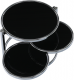 Kulatý konferenční stolek MOIRA otočný, černé sklo/chrom