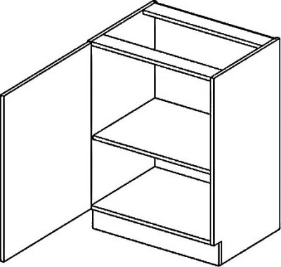 Spodní kuchyňská skříňka PALMYRA D60, levá, šedá/mocca