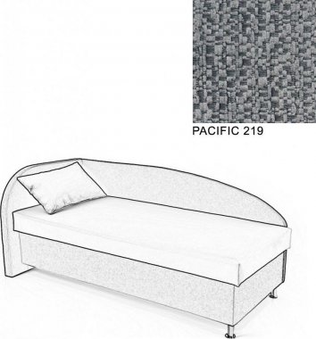 Čalouněná postel AVA NAVI, s úložným prostorem, 90x200, levá, PACIFIC 219