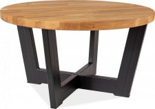Kulatý konferenční stolek CONO B dub masiv/černý kov