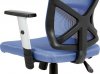 Kancelářská židle KA-H104 BLUE, modrá MESH+síťovina, plastový kříž, houpací mechanismus