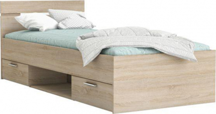 Dětská postel MICHIGAN 90x200 s úložným prostorem, dub sonoma