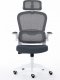 Židle kancelářská, šedý mesh, bílý plast, nastavitelný podhlavník, nastavitelná bederní opěrka KA-E530 WT