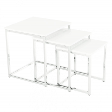 Konferenční stolek ENISA TYP 3, set 3 kusů, bílá lesk