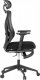 Židle kancelářská, černá MESH, plastový kříž, opěrka nohou, posuvný sedák, 2D područky KA-S257 BK